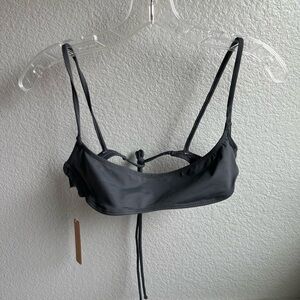 SKIMS Micro Scoop Bikini Top- Gunmetal